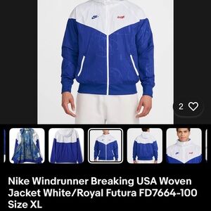 Nike Men's Royal Blue and White Windbreaker